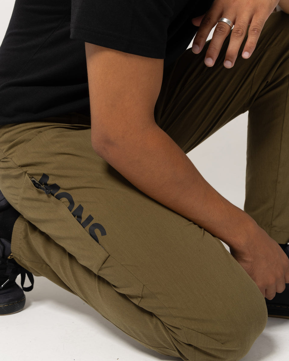 Mons Royale Mens Diversion Merino Trail Pants Dark Olive