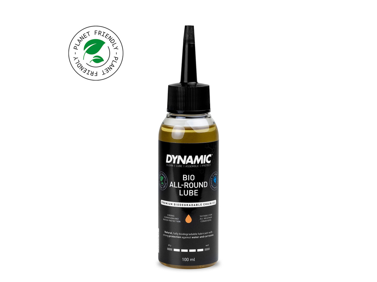 Dynamic Bio All Round Lube 100ml bottle. Alsidig kædeolie, der nedsætter friktion og slitage. Miljøvenligt produkt.