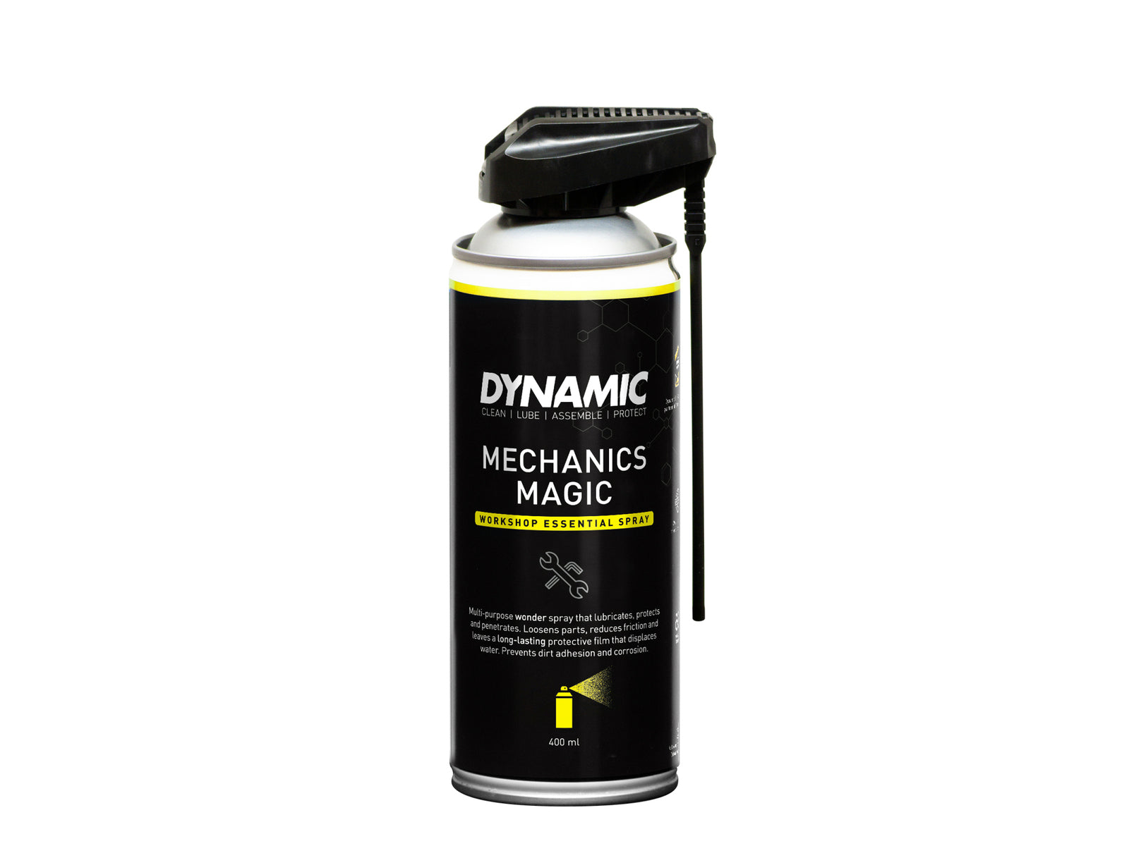 Dynamic Mechanics Magic 400ml spray can. Smører og plejer. Løsner fastrustede dele. Meget miljøvenlig.