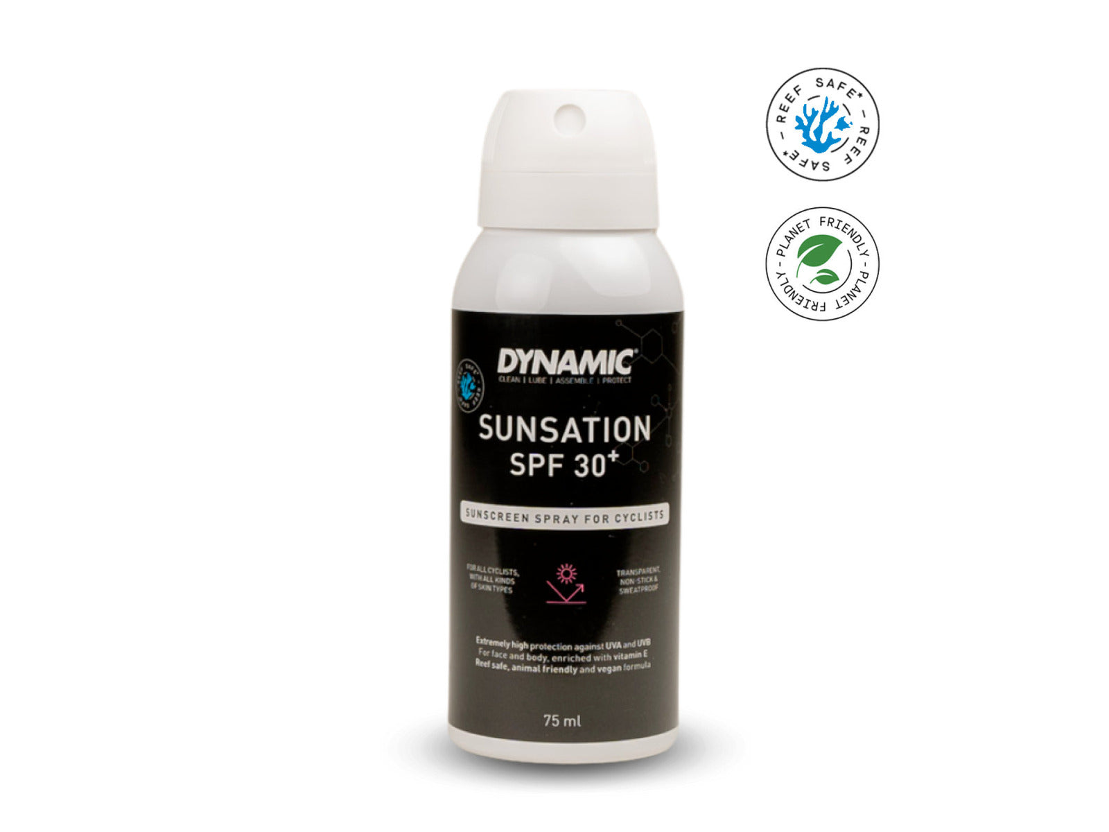 Dynamic Sunsation Sunscreen 75ml,. Effektiv og miljøvenlig solcreme, perfekt til cykelferien. Faktor 30 eller 50.