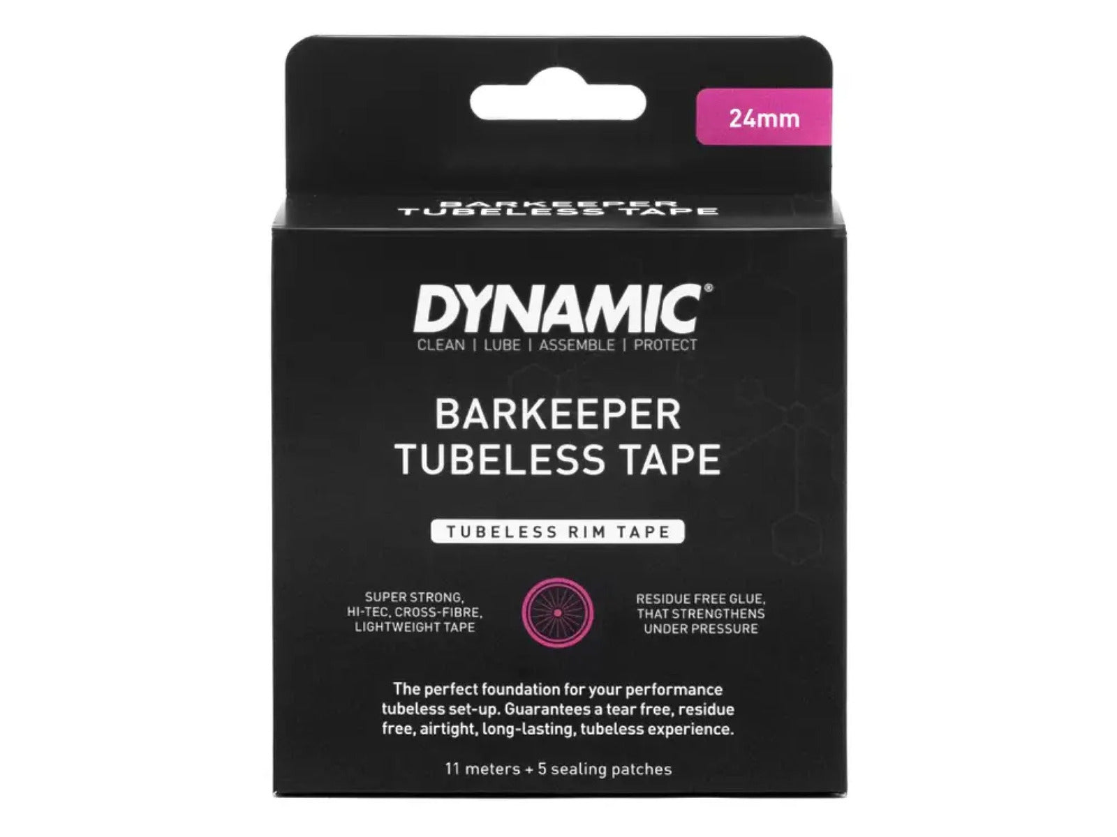 Dynamic Barkeeper Tubeless Tape. Meget stærkt fælgbånd, perfekt til et tubeless setup. Solid tysk kvalitet fra Dynamic.