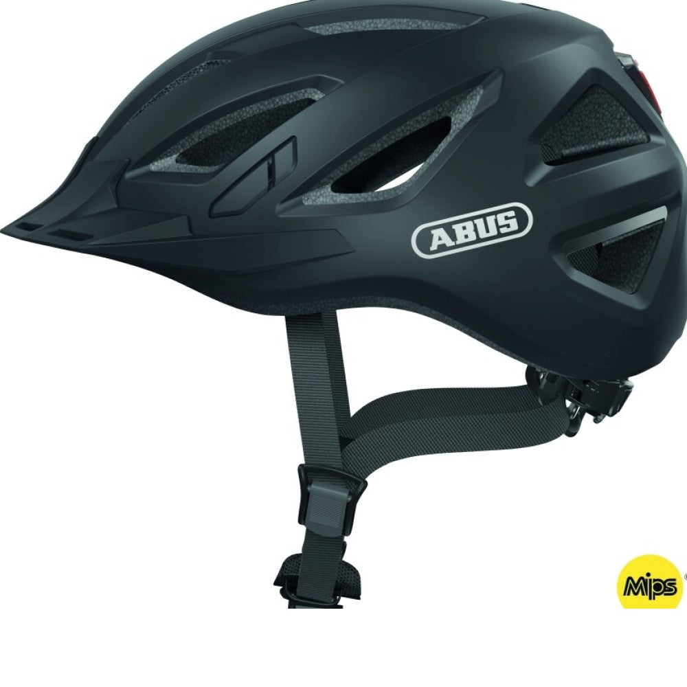 Abus Urban-I 3.0 MIPS hjelm i smart design. God komfort og sikkerhed. Baglygte giver ekstra synlighed. Kvalitet fra den tyske gigant Abus