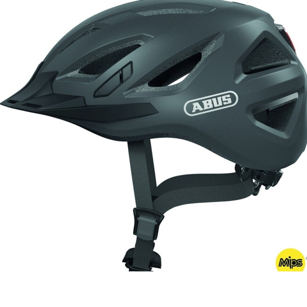 Abus Urban-I 3.0 MIPS hjelm i smart design. God komfort og sikkerhed. Baglygte giver ekstra synlighed. Kvalitet fra den tyske gigant Abus