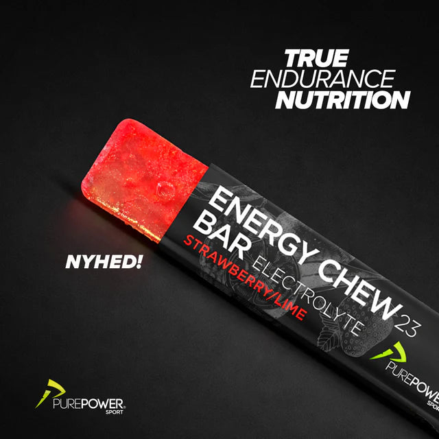 Purepower Energy Chew Bar Elektrolyt Jordbær/Lime