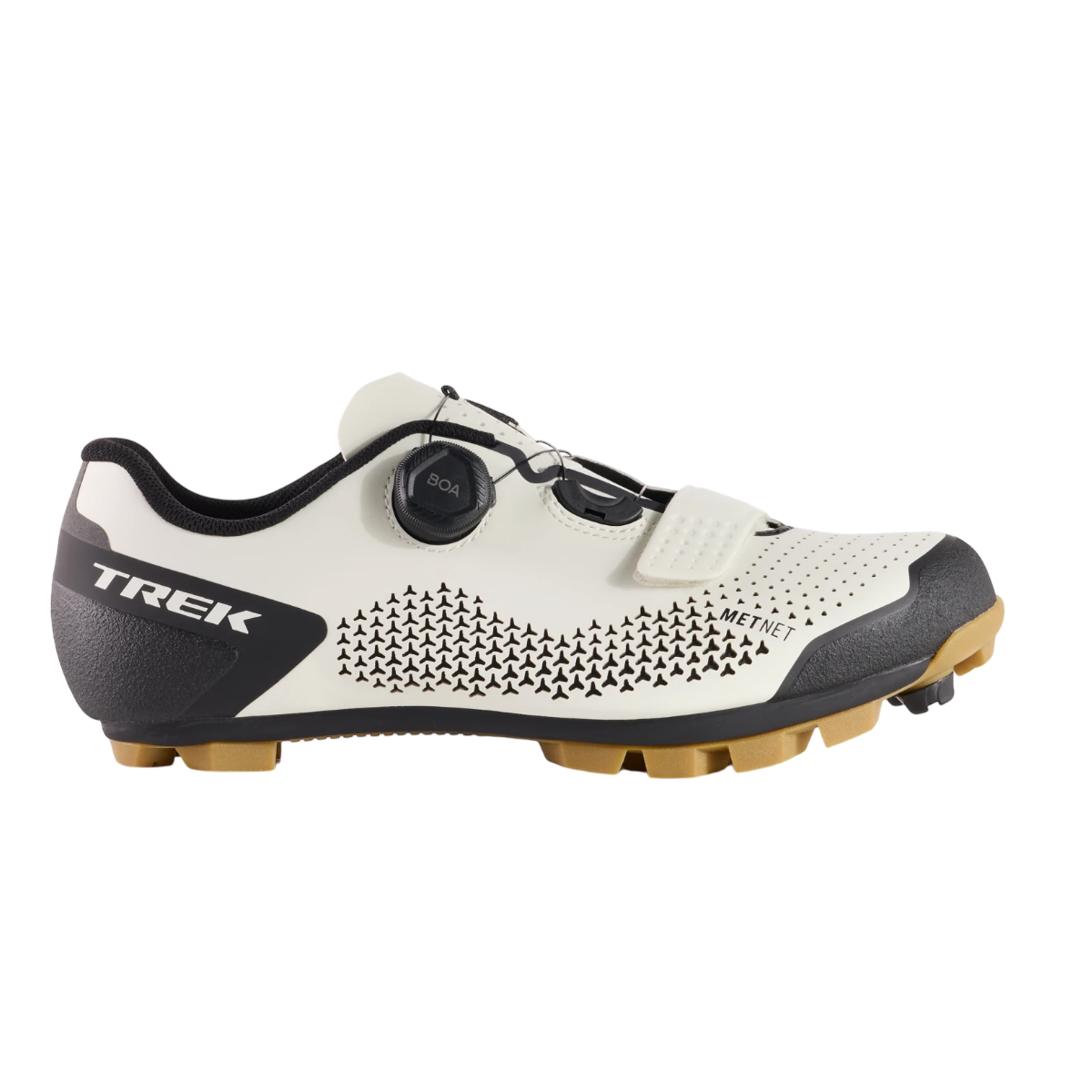 Trek Foray MTB-sko i hvid, set fra siden. Meget solid, komfortabel MTB-sko, som giver god kraftoverførsel. Fra amwerikanske Trek