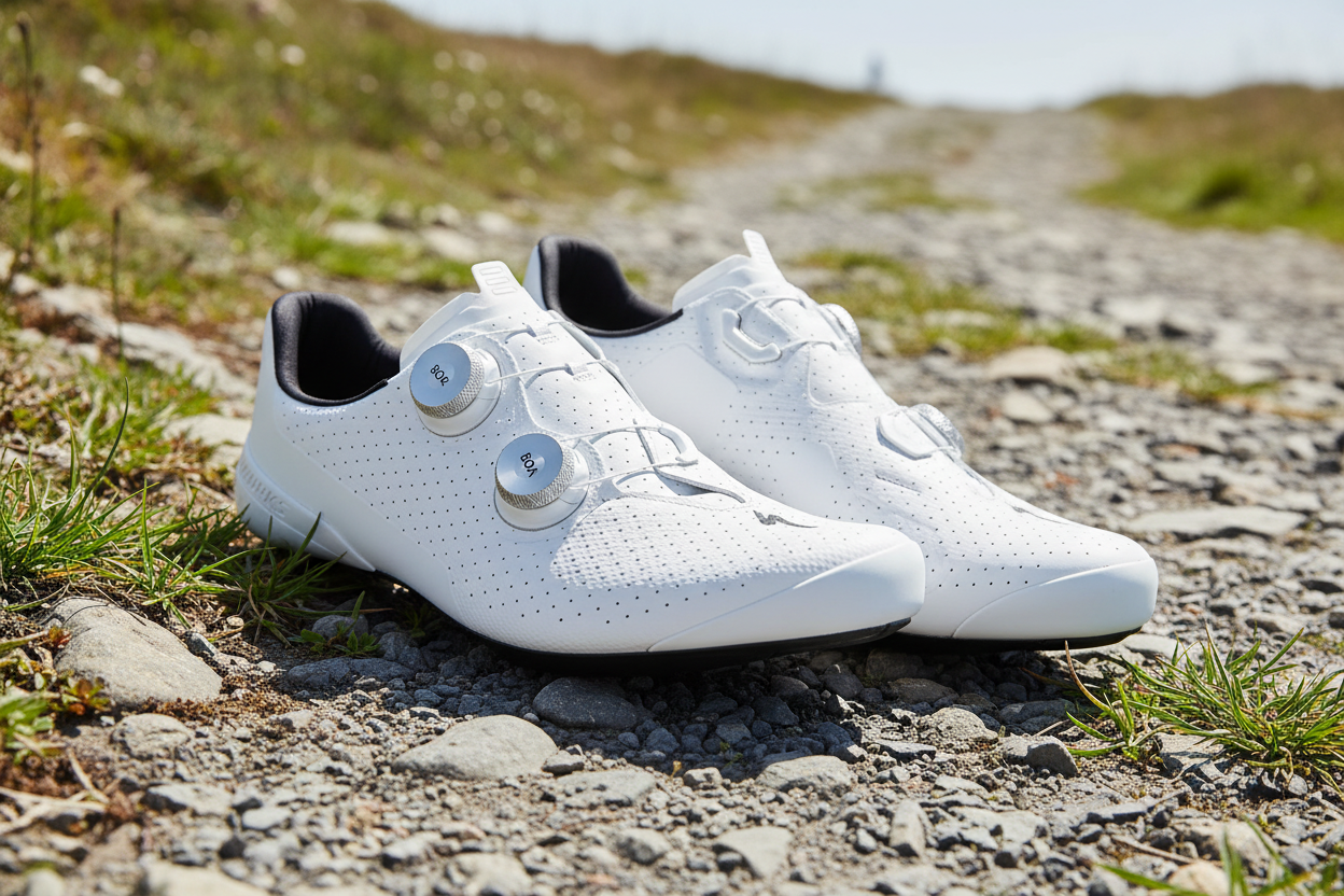 S-Works Torch cycling shoes on outdoor terrain