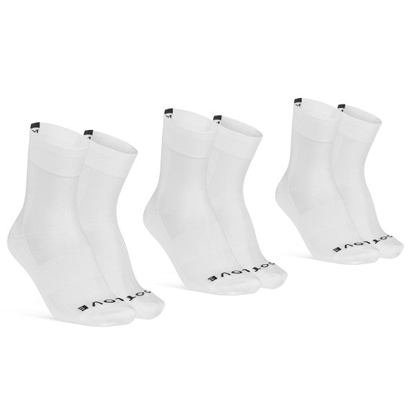 Hvide GripGrab Lightweight SL Regular Cut Sommersokker 3-Pack. Perfekte til sommerbrug.