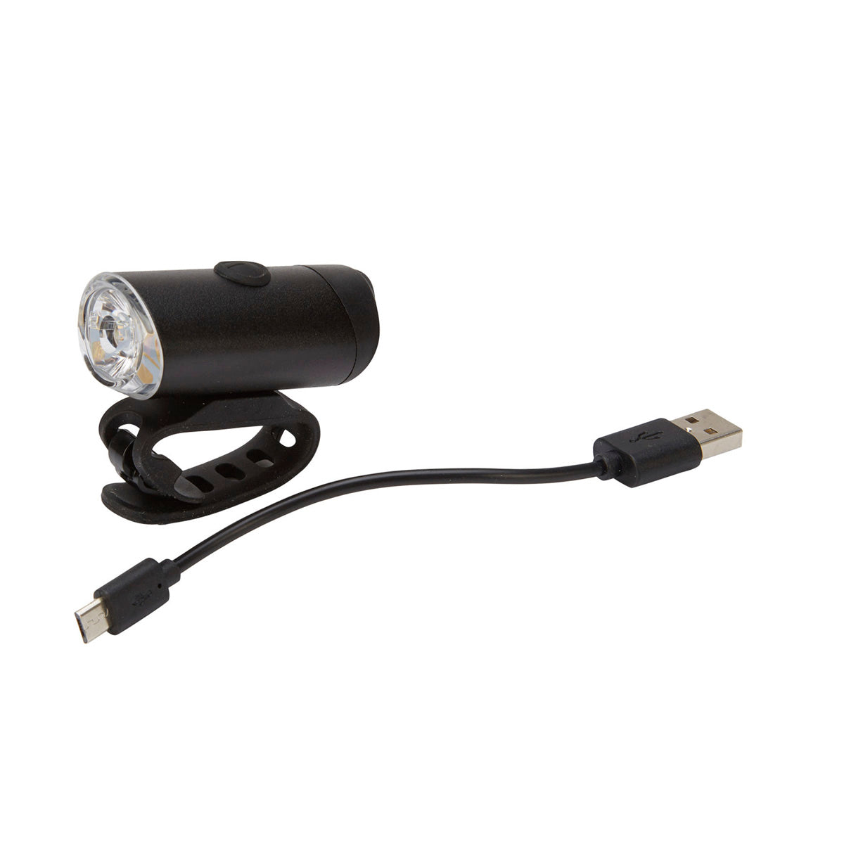 ABUS Forlygte Libra genopladelig sort 300 lumen med micro usb kabel