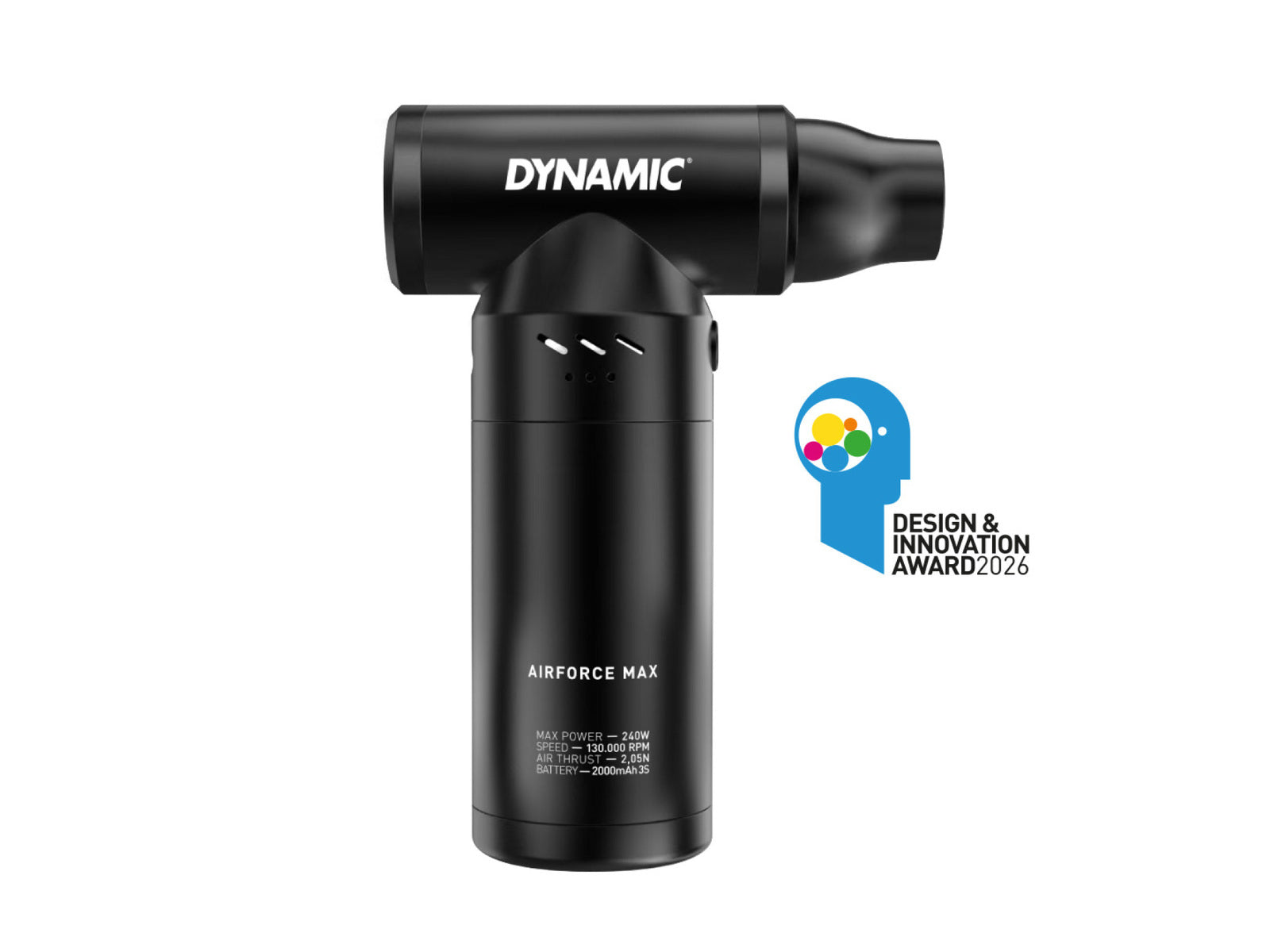 Dynamic AirForce Max Air Blower . Kompakt, men kraftigt blæsepistol, der hurtigt fjerner både vand og støv. USB-opladeligt batteri 