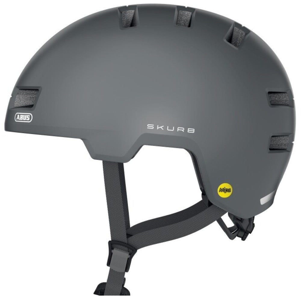 Abus Skurb skaterhjelm, perfekt til urbant brug. Brug den også til skateboarding, løbehjul mm. Kvalitet og sikkerhed fra tyske Abus. 
