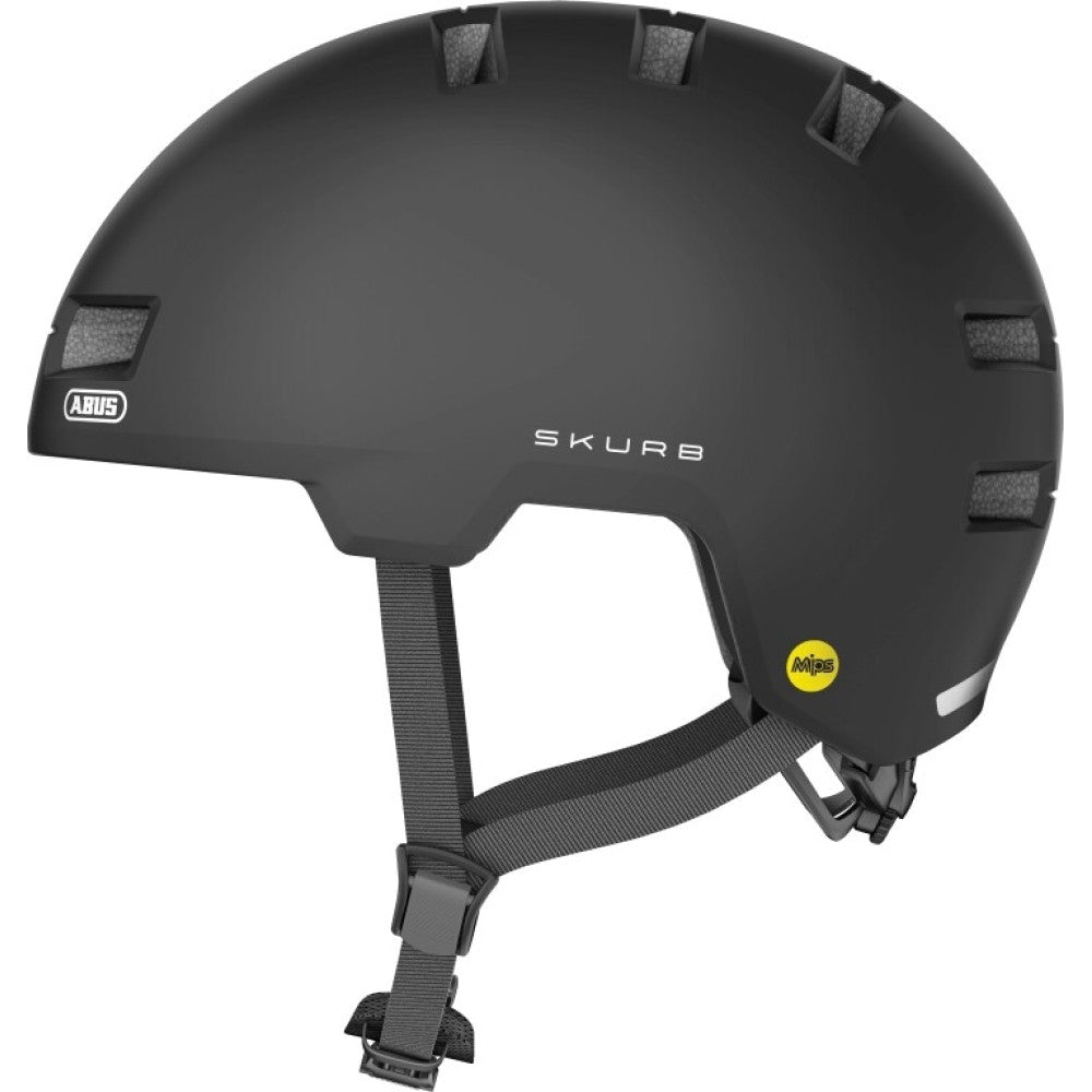 Abus Skurb MIPS skaterhjelm, perfekt til urbant brug. Brug den også til skateboarding, løbehjul mm. Kvalitet og sikkerhed fra tyske Abus. 