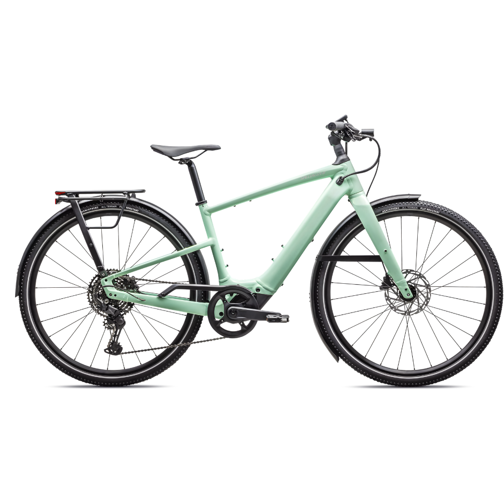 Specialized Turbo Vado SL 2 4.0 EQ. i mintgrøn. Stærk og brugervenlig elcykel med masser af udstyr. 