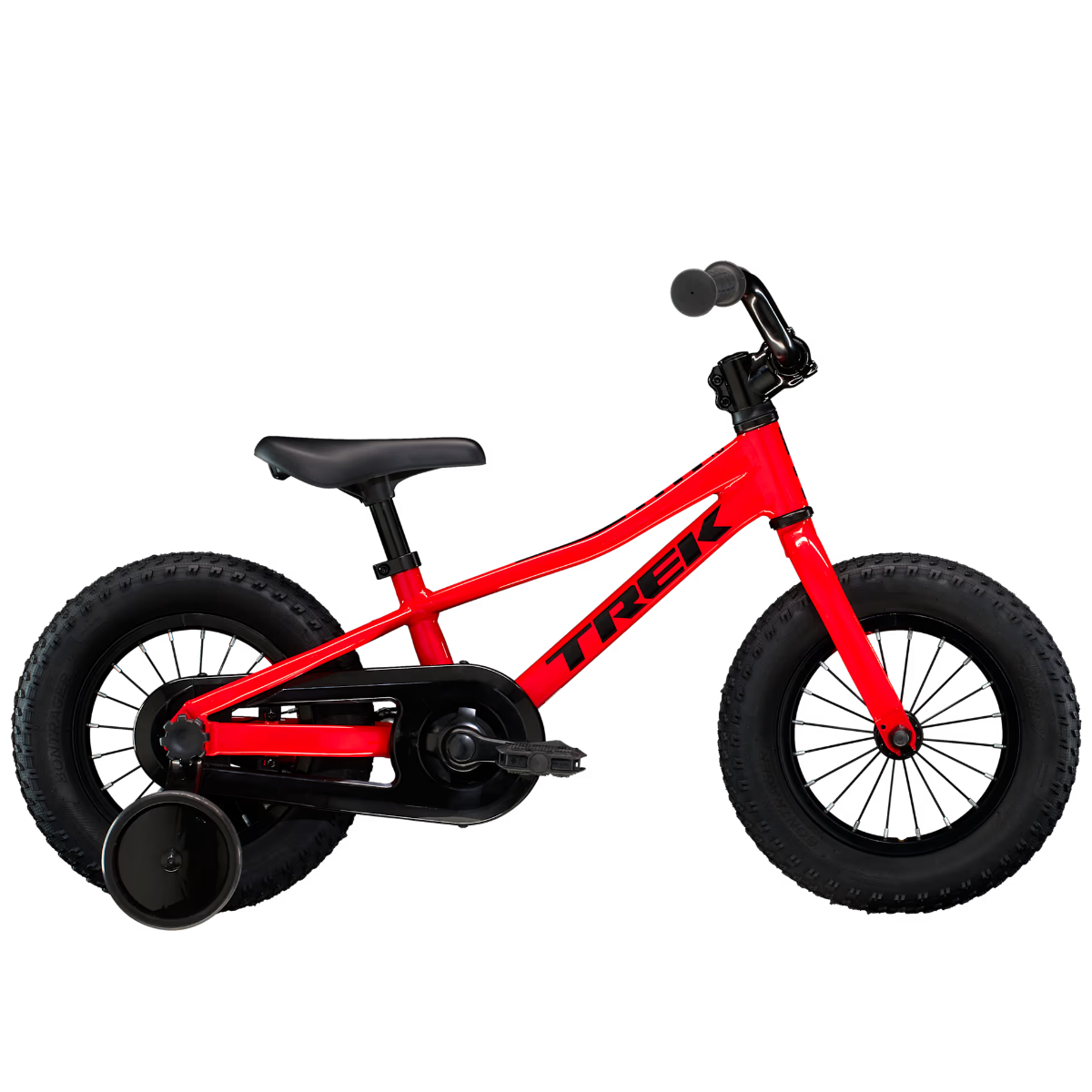 Flot, sikker og solid børnecykel med støttehjul. Pergfekt til de helt swmå cyklister. Kvalitet fra den amerikanske gigant Trek