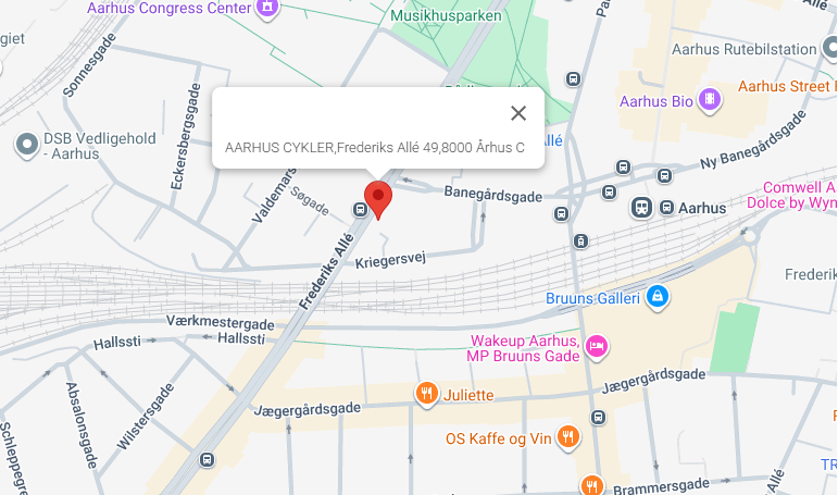 Kort over Aarhus Cykler