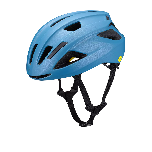 Specialized Align II Mips-hjelm i isblå, vist fra siden. Super sikkerhed, aerodynamik og komfort. Topscorer i test.