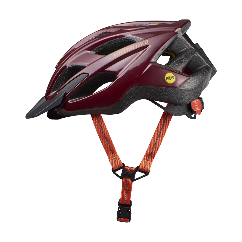 Specialized Chamonix Mips i mørkerød. Let og sikker cykelhjelm med MIPS, der beskytter mod rotationsstyrt. Fantastisk ventilation. 