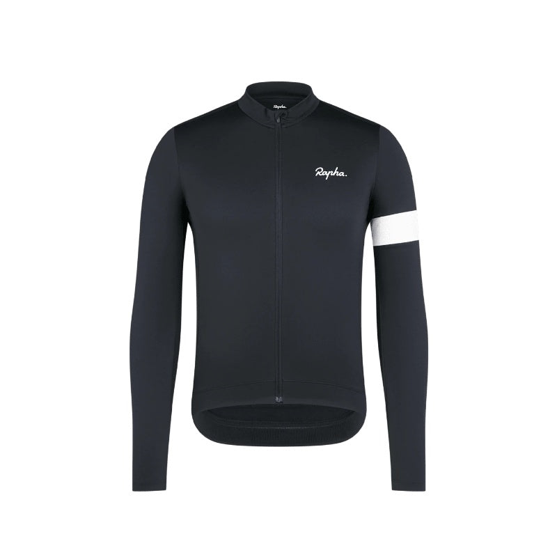 Sort Rapha Core langærmet termocykeltrøje. Let og åndbart stof. Rapha står for komfort og performance.