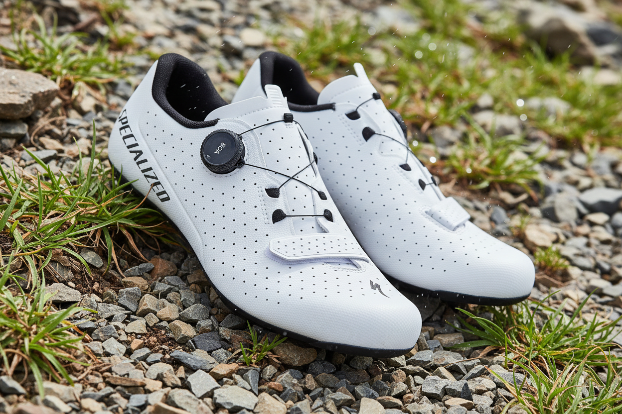 Specialized Torch 2.0 cycling shoes on outdoor terrain